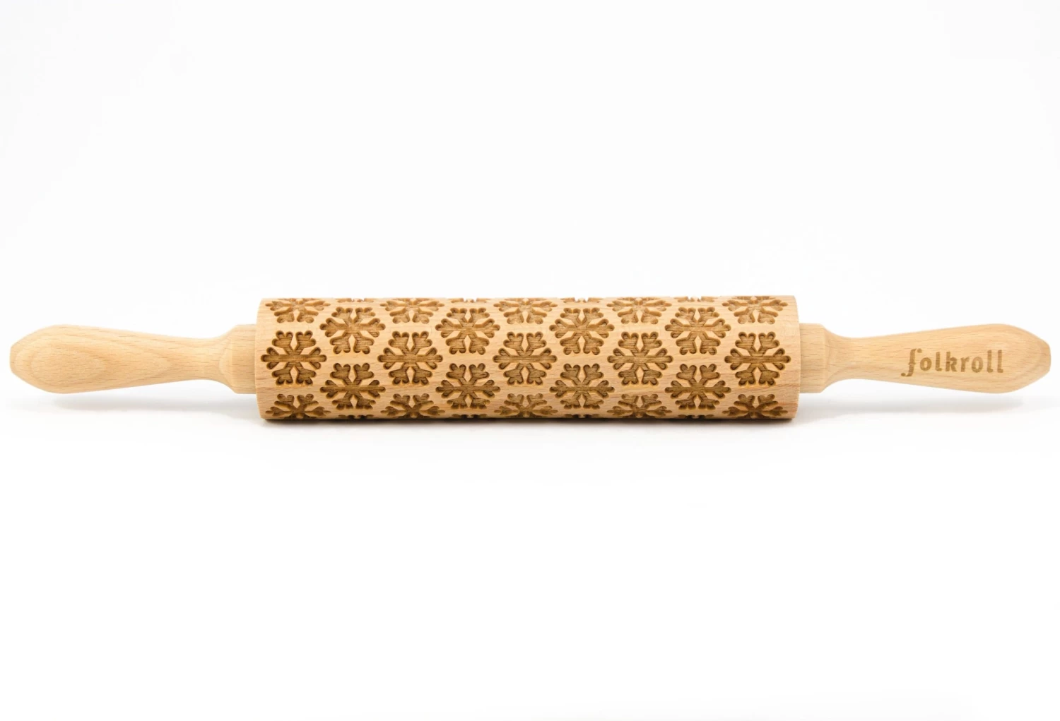 Folkroll Medium Rolling Pin Snowflakes 3 Folkroll Medium Rolling Pin Snowflakes