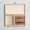Goyon Mixed Wood Brasserie 6-Piece Steak Knives With Beech Wooden Gift Box