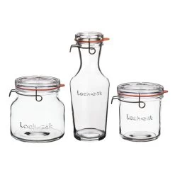 Lock Eat By Luigi Bormioli Assorted Jars - Set Of 3