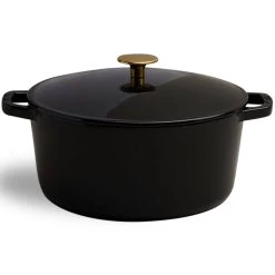 Milo By Kana 5.5-Quart Enameled Dutch Oven — Glossy Black