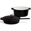Milo By Kana Dutch Oven And Ultimate Skillet Set — Glossy Black -Cooking Tools Store milo by kana dutch oven and ultimate skillet set glossy black equipment milo by kana 400740