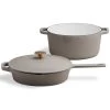 Milo By Kana Dutch Oven And Ultimate Skillet Set — Pebble -Cooking Tools Store milo by kana dutch oven and ultimate skillet set pebble equipment milo by kana 588053