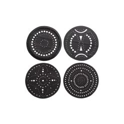 Paguro Upcycle Circle Handcrafted Rubber Coaster - Set Of 4