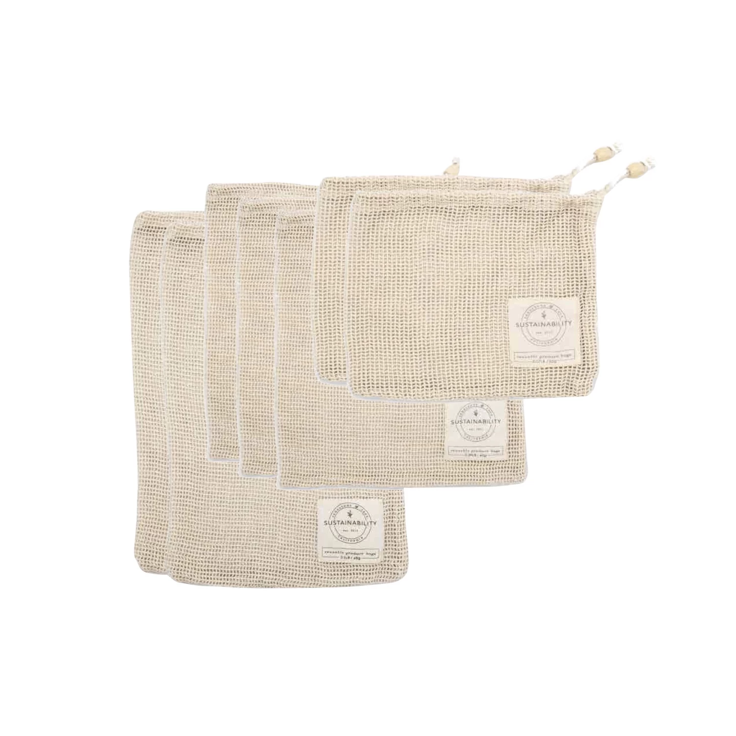 SandStone And Sage Organic Cotton Produce Bags – 7-Piece Set 3 SandStone And Sage Organic Cotton Produce Bags – 7-Piece Set