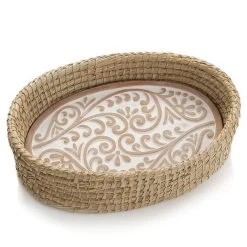 Serrv International Double Vine Bread Warmer In Natural Basket