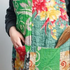 Serrv International Upcycled Kantha Sari & Denim Apron -Cooking Tools Store serrv international upcycled kantha sari denim apron soft goods serrv international 673861
