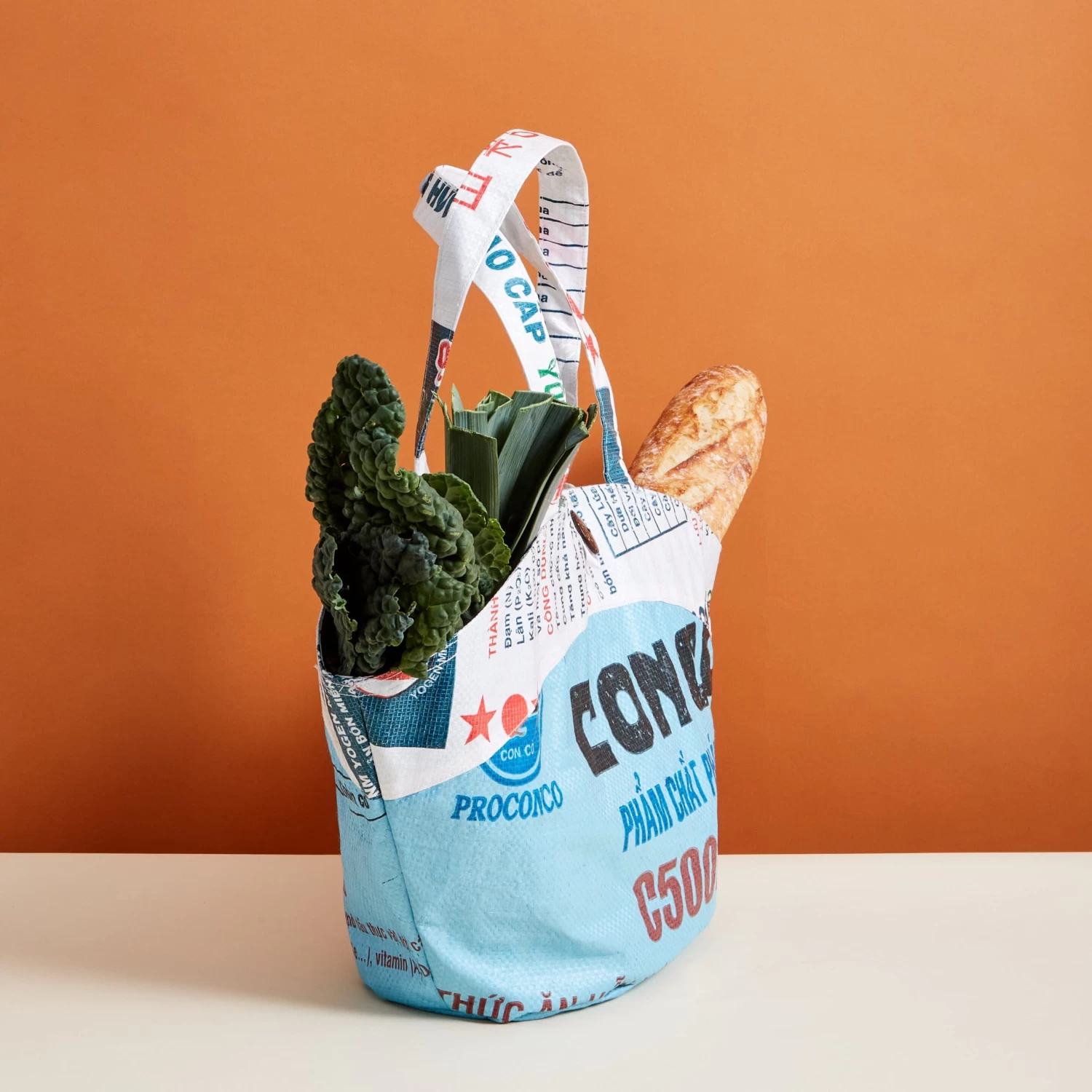 Serrv International Recycled Feed Bag Market Tote 4 Serrv International Recycled Feed Bag Market Tote - Image 2